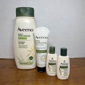 Aveeno Body Wash Daily Moisturizing 18 fl oz Lightly Scented & Body Lotion Set